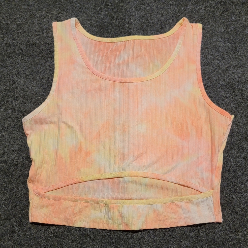 Pink/orange tie-dye crop top